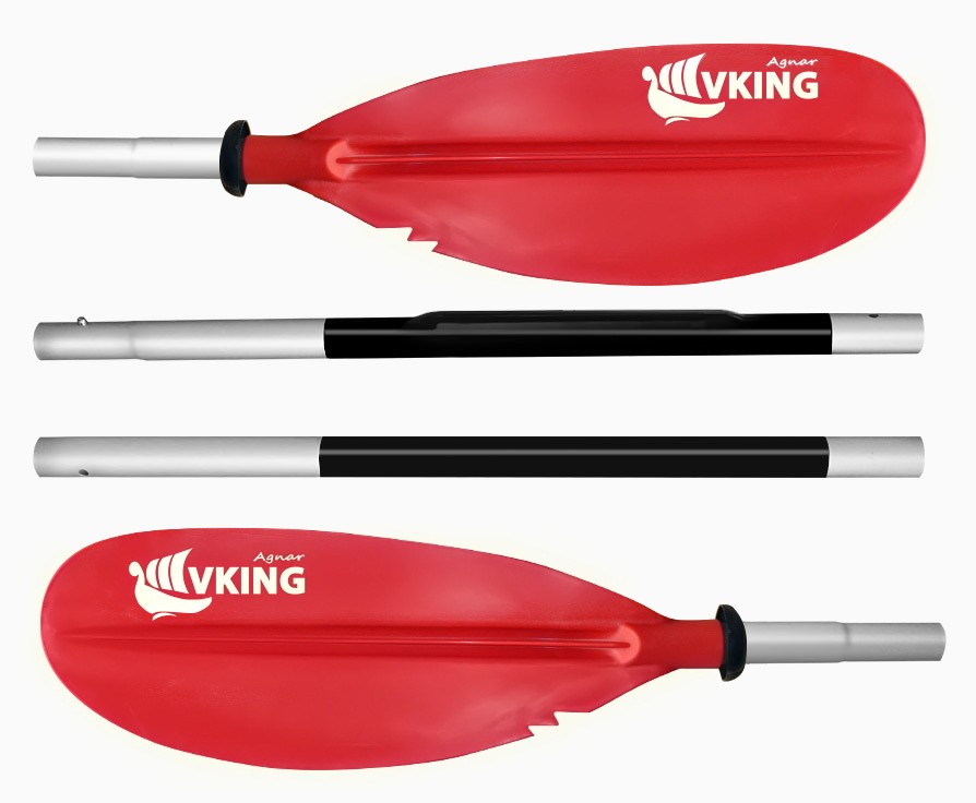 wioslo składane Vking 230 220 cm czerwone4-czesciowe