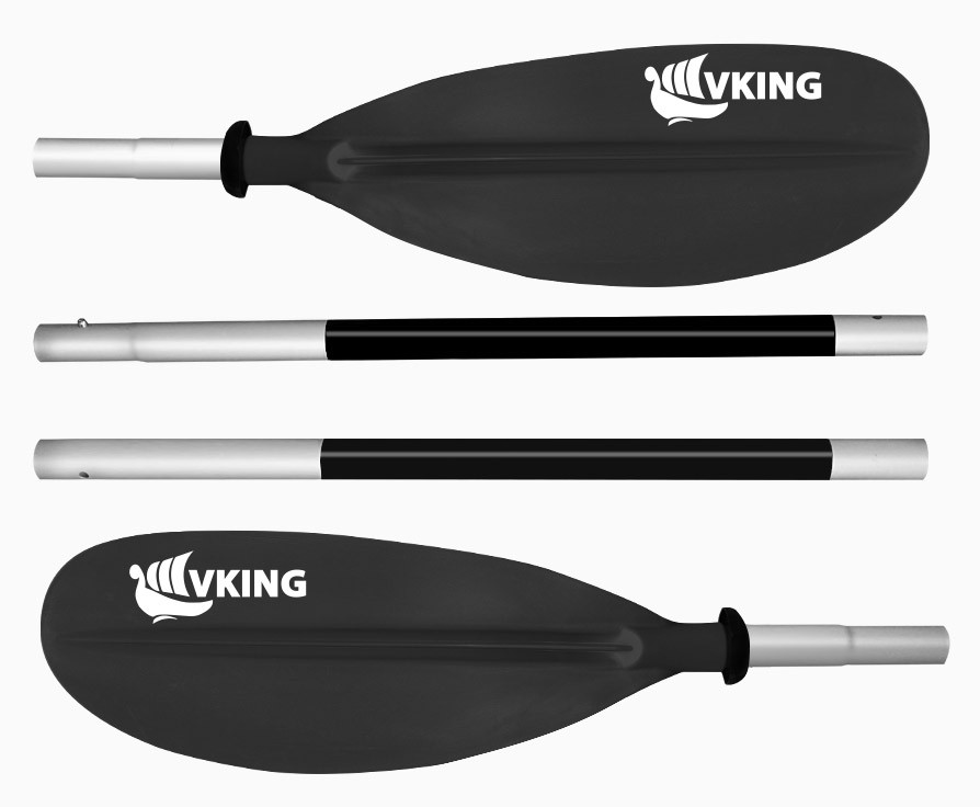 wioslo składane Vking 230 220 cm czarne 4-czesciowe 2025