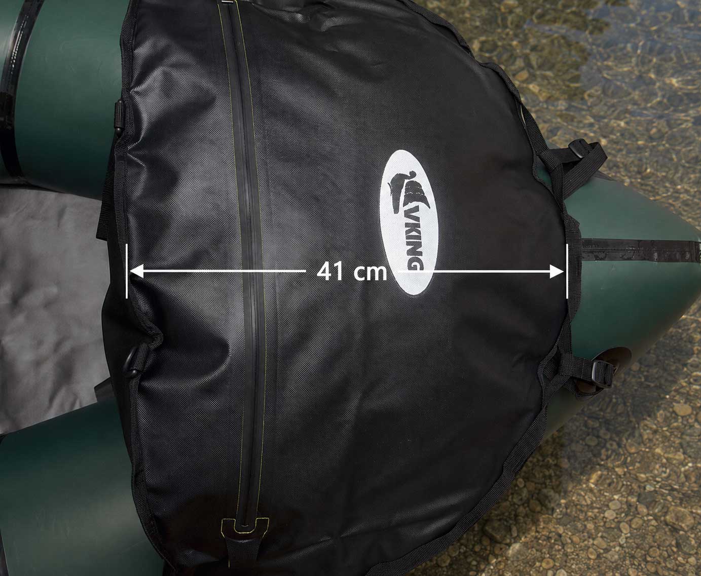 BowBag na packraft Vking 30l mierzenie